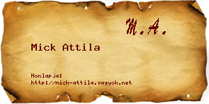 Mick Attila névjegykártya