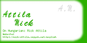 attila mick business card